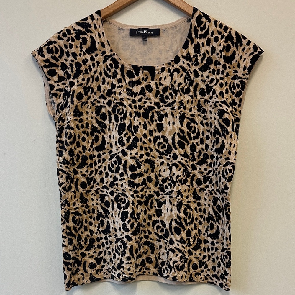 Y2K Silk Blend Leopard Print Women's Knit Top